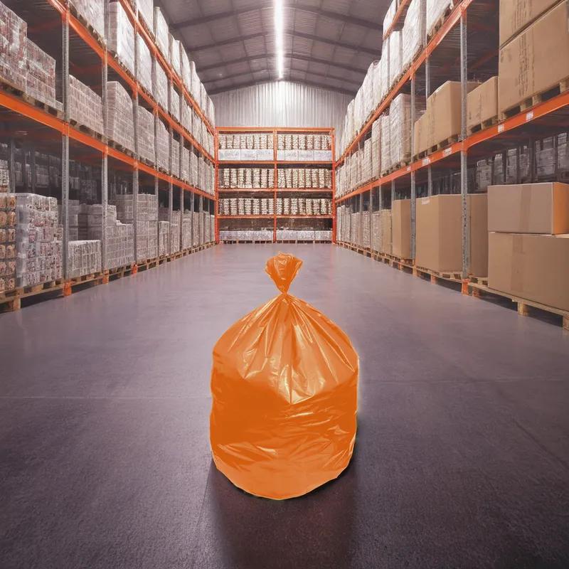 Can Liner 22X20X46 IN Orange Plastic 3MIL 100/Case