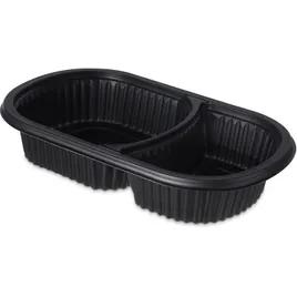 Carlisle Foodservice Products® ProEx Take-Out Container Base Medium (MED) 9.5X6X1 IN 2 Compartment PP Black 250/Case