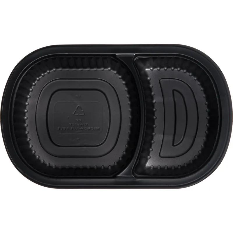 Carlisle Foodservice Products® ProEx Take-Out Container Base Medium (MED) 9.5X6X1 IN 2 Compartment PP Black 250/Case