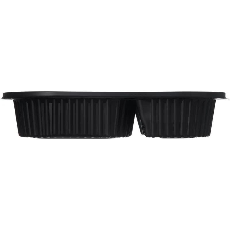 Carlisle Foodservice Products® ProEx Take-Out Container Base Medium (MED) 9.5X6X1 IN 2 Compartment PP Black 250/Case