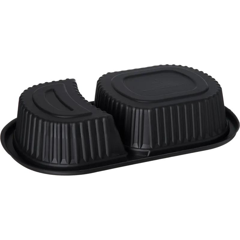 Carlisle Foodservice Products® ProEx Take-Out Container Base Medium (MED) 9.5X6X1 IN 2 Compartment PP Black 250/Case