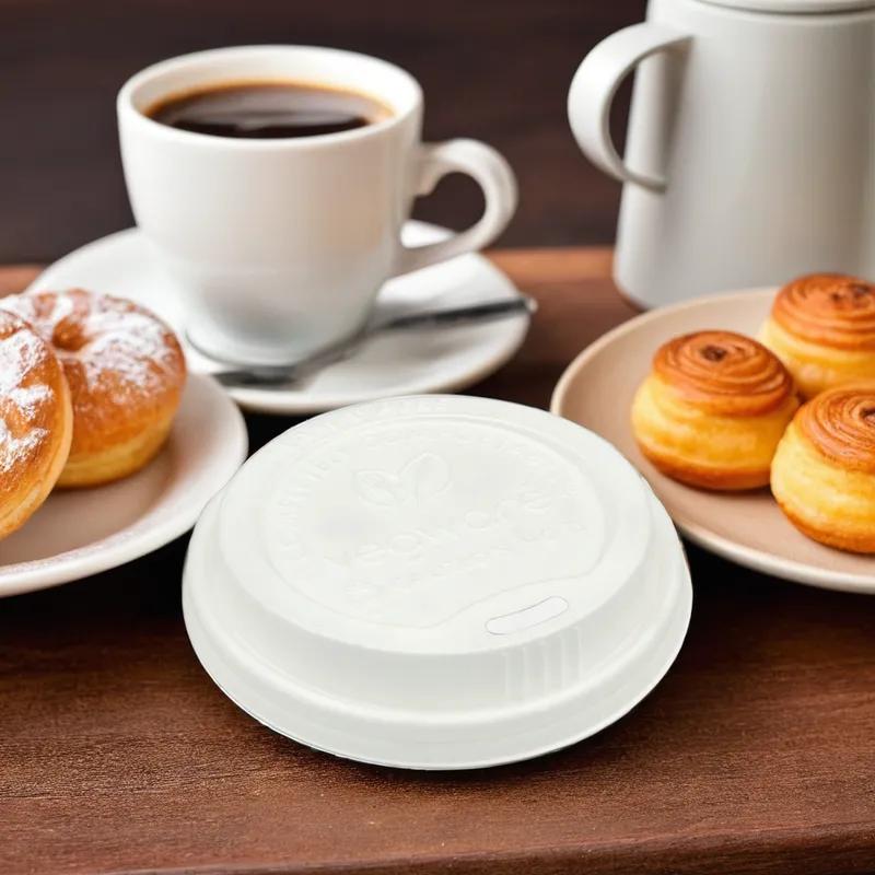 89-Series Lid Dome CPLA White For Hot Cup With Hole 1000/Case