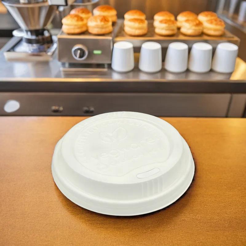 89-Series Lid Dome CPLA White For Hot Cup With Hole 1000/Case