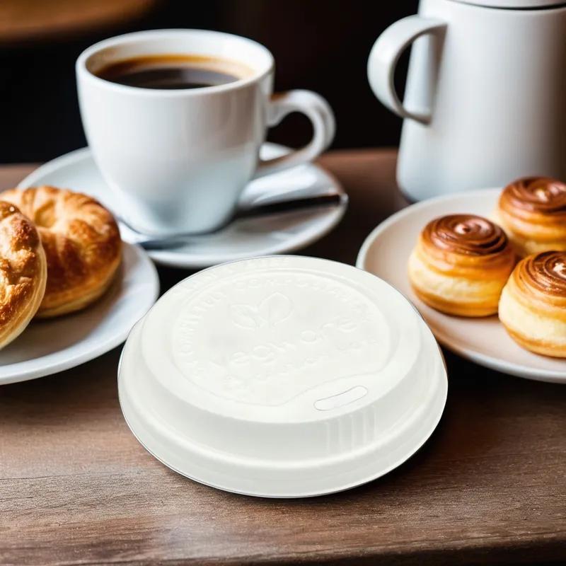 89-Series Lid Dome CPLA White For Hot Cup With Hole 1000/Case