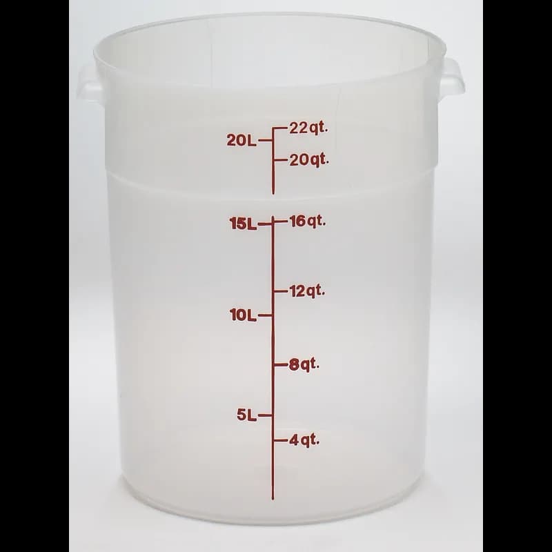 Food Storage Container 22 QT Translucent Round 6 Count/Case