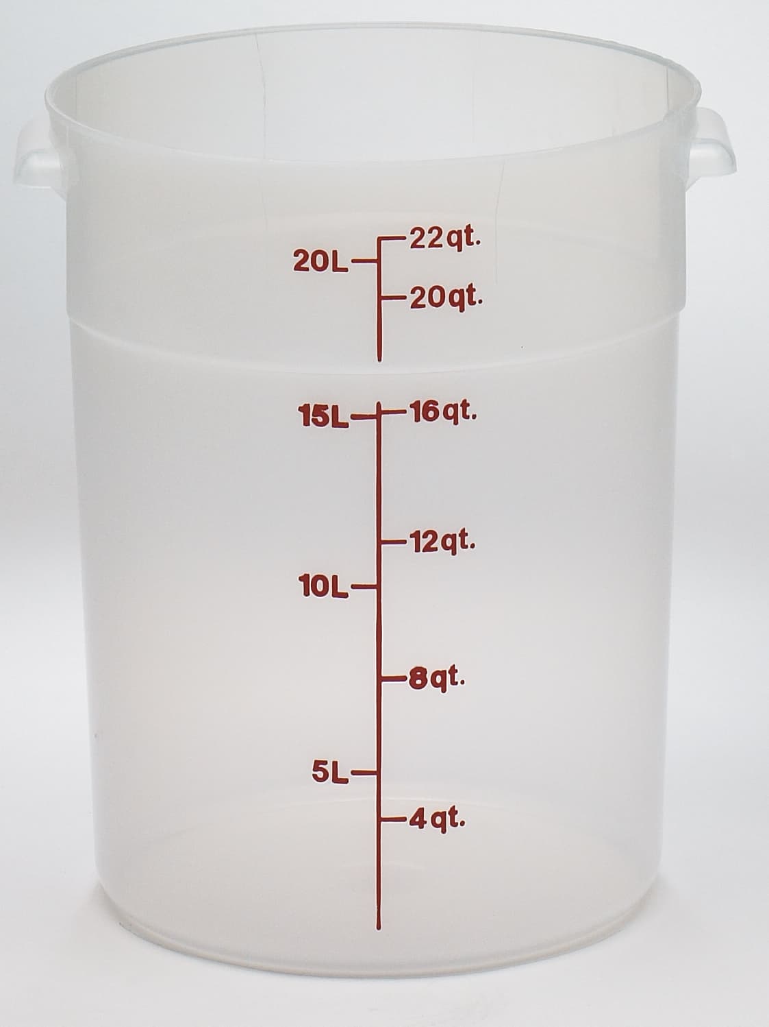 Food Storage Container 22 QT Translucent Round 6 Count/Case