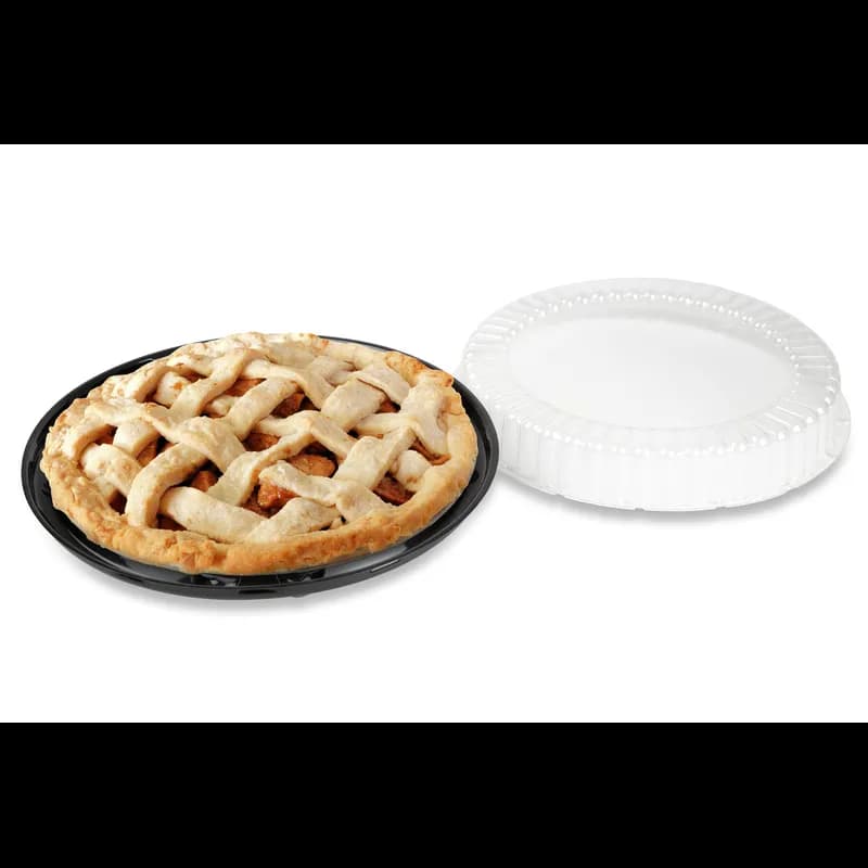 DisplayPie® Pie Container & Lid Combo With Low Dome Lid 10 IN PS Black Clear Round 160/Case