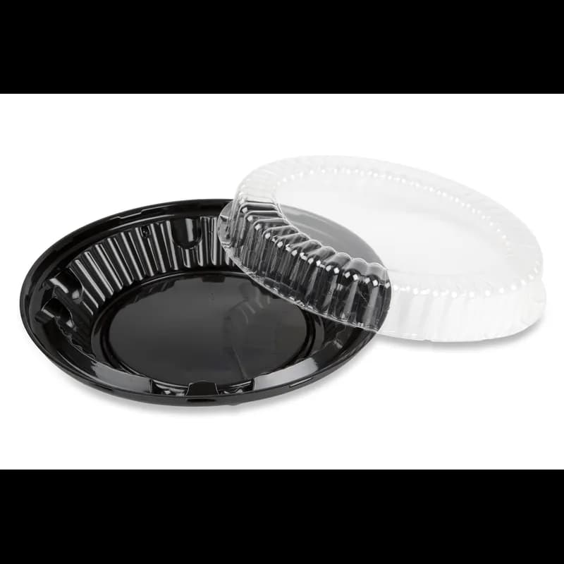 DisplayPie® Pie Container & Lid Combo With Low Dome Lid 10 IN PS Black Clear Round 160/Case
