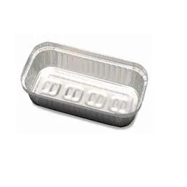 Bakery Box 48 OZ Corrugated Aluminum Silver Oblong Performance 500/Case