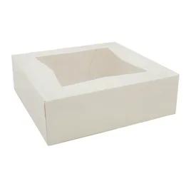 Cake Box 8X5.75X2.5 IN Paperboard White Rectangle 4 Corner Beers 1-Piece Automatic With Window 200/Case
