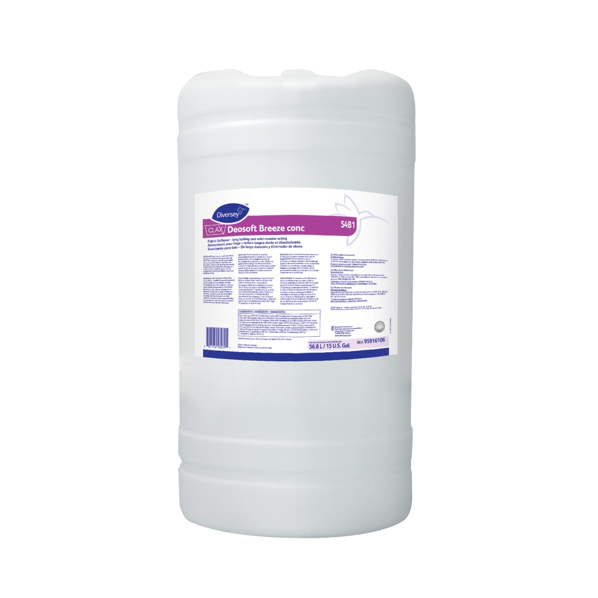 Clax® Deosoft Breeze conc 54B1 Floral Laundry Softener 15 GAL Liquid Concentrate 1/Pail