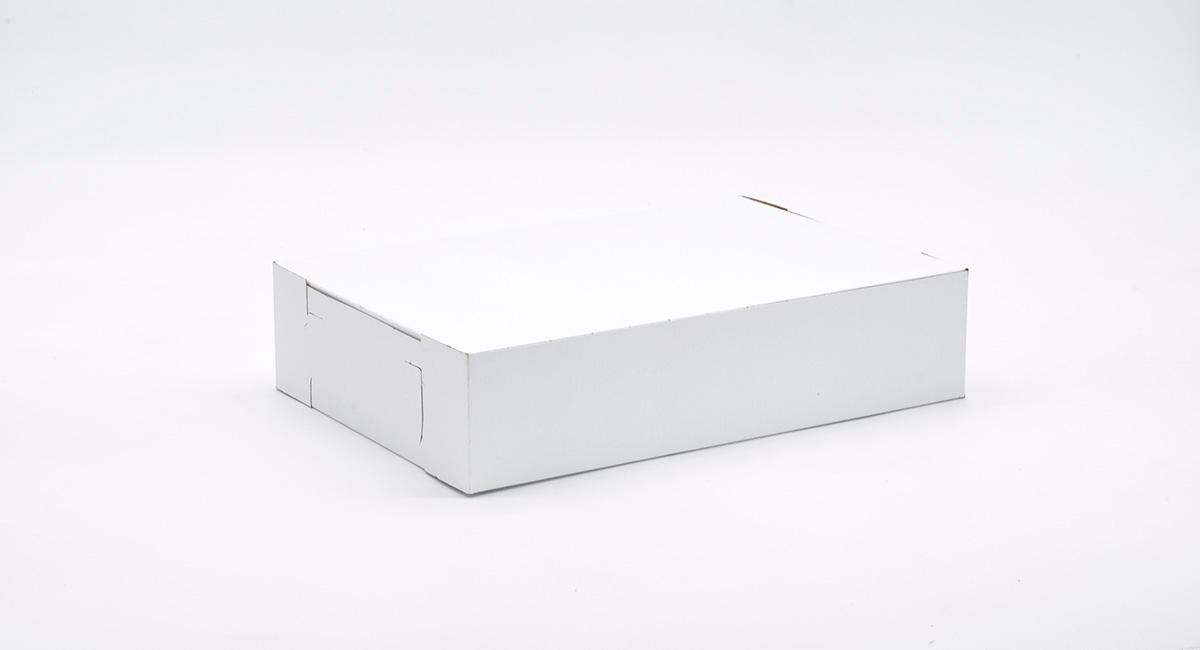 Easy Lock Cake Box 13X9X3 IN SUS Paperboard CRB White Rectangle Lock Corner 1-Piece 100/Bundle