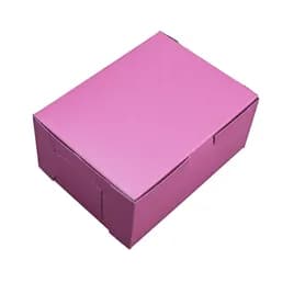 Bakery Box 6X4.5X2.75 IN Paperboard Pink Rectangle Lock Corner 250/Bundle