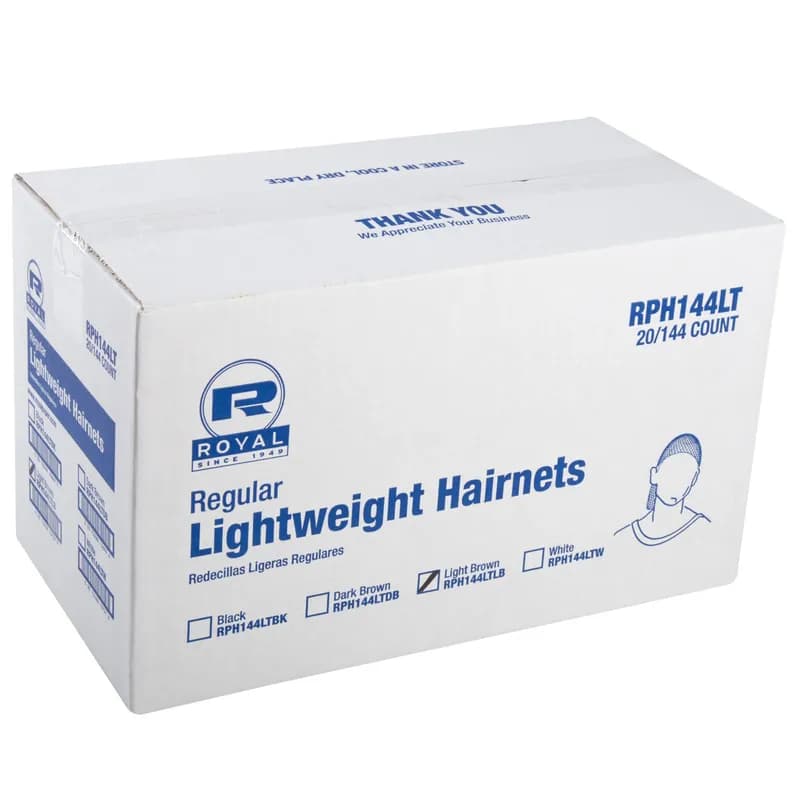 Hairnet 24 IN Brown Light Weight Nylon 144 Count/Pack 20 Packs/Case 2880 Count/Case