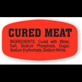 Cured Meat Label 0.625X1.25 IN Red Oval Ingredients 500/Roll