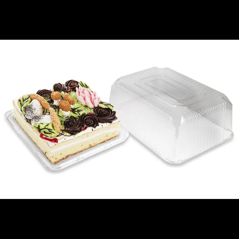 DisplayCake Cake Container & Lid Combo With High Dome Lid 1/4 Size Clear 80/Case
