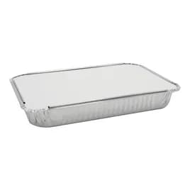 Take-Out Container Base & Lid Combo With Plastic Dome Lid Aluminum OPS Clear Silver Oblong 60/Case