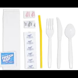 WNA 3PC Cutlery Kit Heavyweight With 1PLY 15X13.5 Napkin,Fork,Knife 500/Case