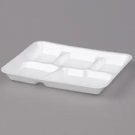 Cafeteria & School Lunch Tray 5 Compartment PP White 500/Case