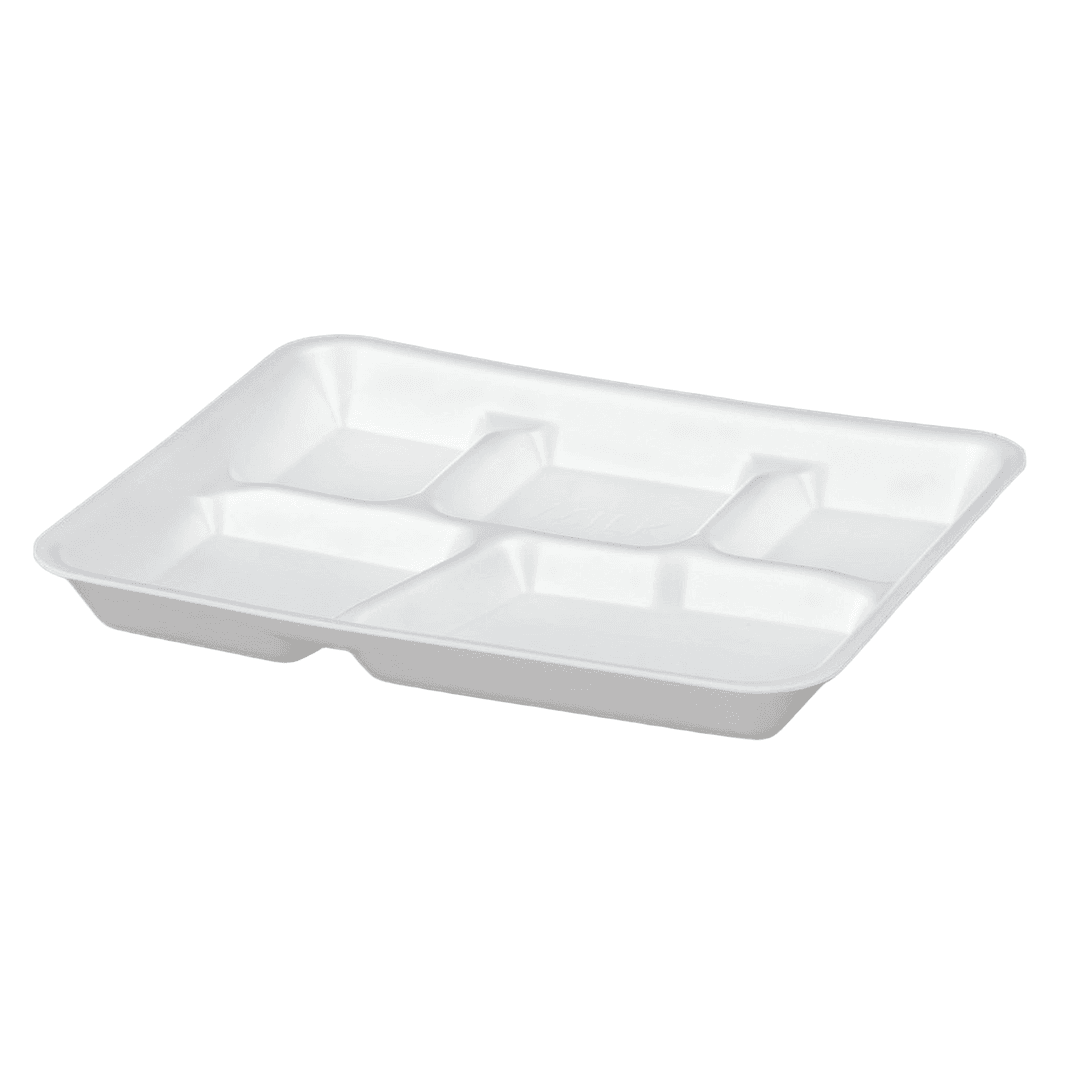 Victoria Bay Cafeteria & School Lunch Tray 5 Compartment PP White 500/Case