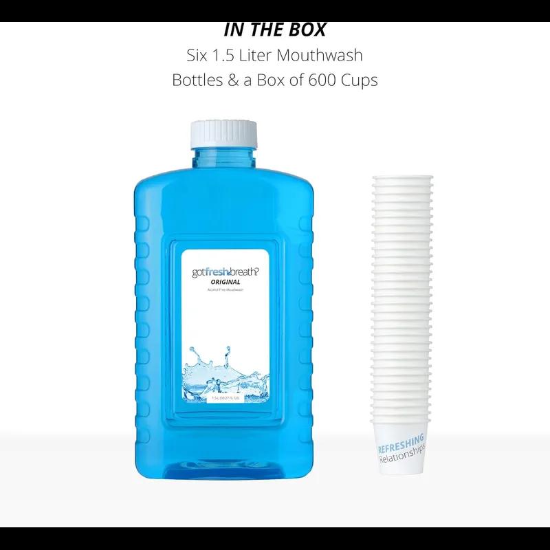 Mouthwash 1.5 L Original Refill Slim With 600 Refill Cups 6/Case