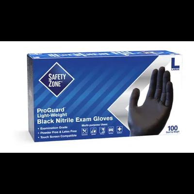 Gloves Large (LG) Black Economy Nitrile Rubber Disposable Powder-Free 1000/Case