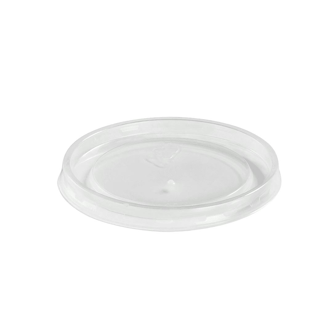 Lid Flat PS Translucent Round For 6-8-10-12-16 OZ Tall Container 1000/Case