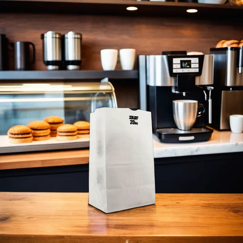 Bag 13.25X8.25X6 IN 20 LB Virgin Paper 40# White With Self-Opening (SOS) Closure Squat 500/Bundle