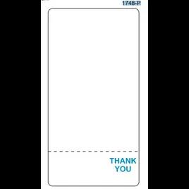 Thank You Label 2.625X5.125 IN Blue Rectangle Bottom Perforated Blank 250CT 7500/Case