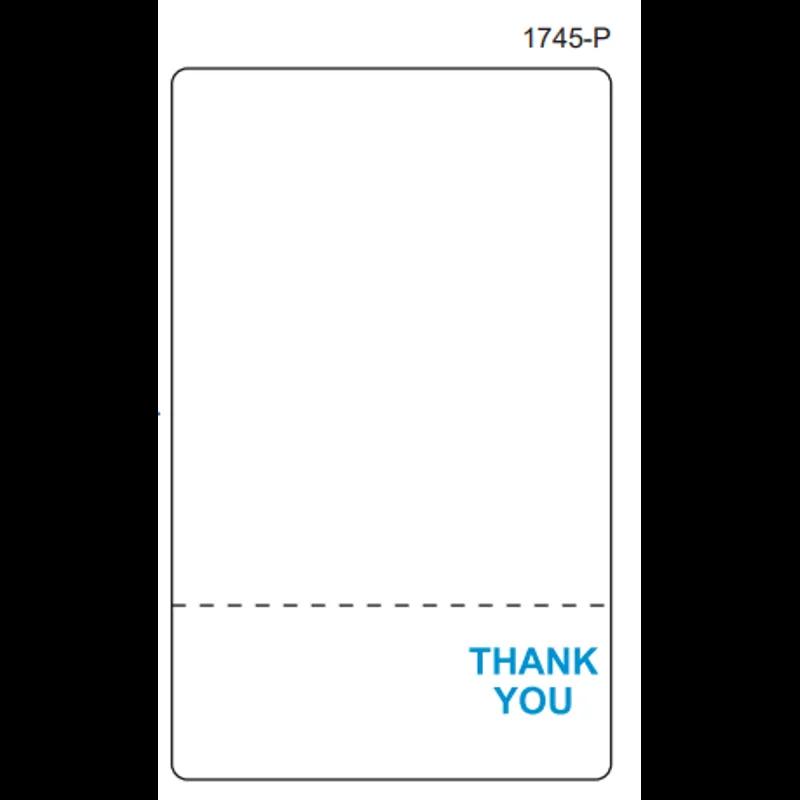 Thank You Scale Label 2.65X4.25 IN Blue Bottom Perforated Blank 300 Count/Roll 30 Rolls/Case 9000 Count/Case