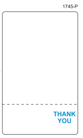 Thank You Scale Label 2.65X4.25 IN Blue Bottom Perforated Blank 300 Count/Roll 30 Rolls/Case 9000 Count/Case