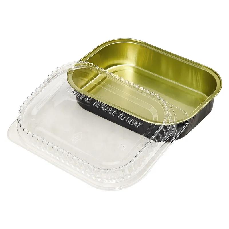 Victoria Bay Take-Out Container Base With Dome Lid 16 OZ Aluminum Black Gold 100/Case