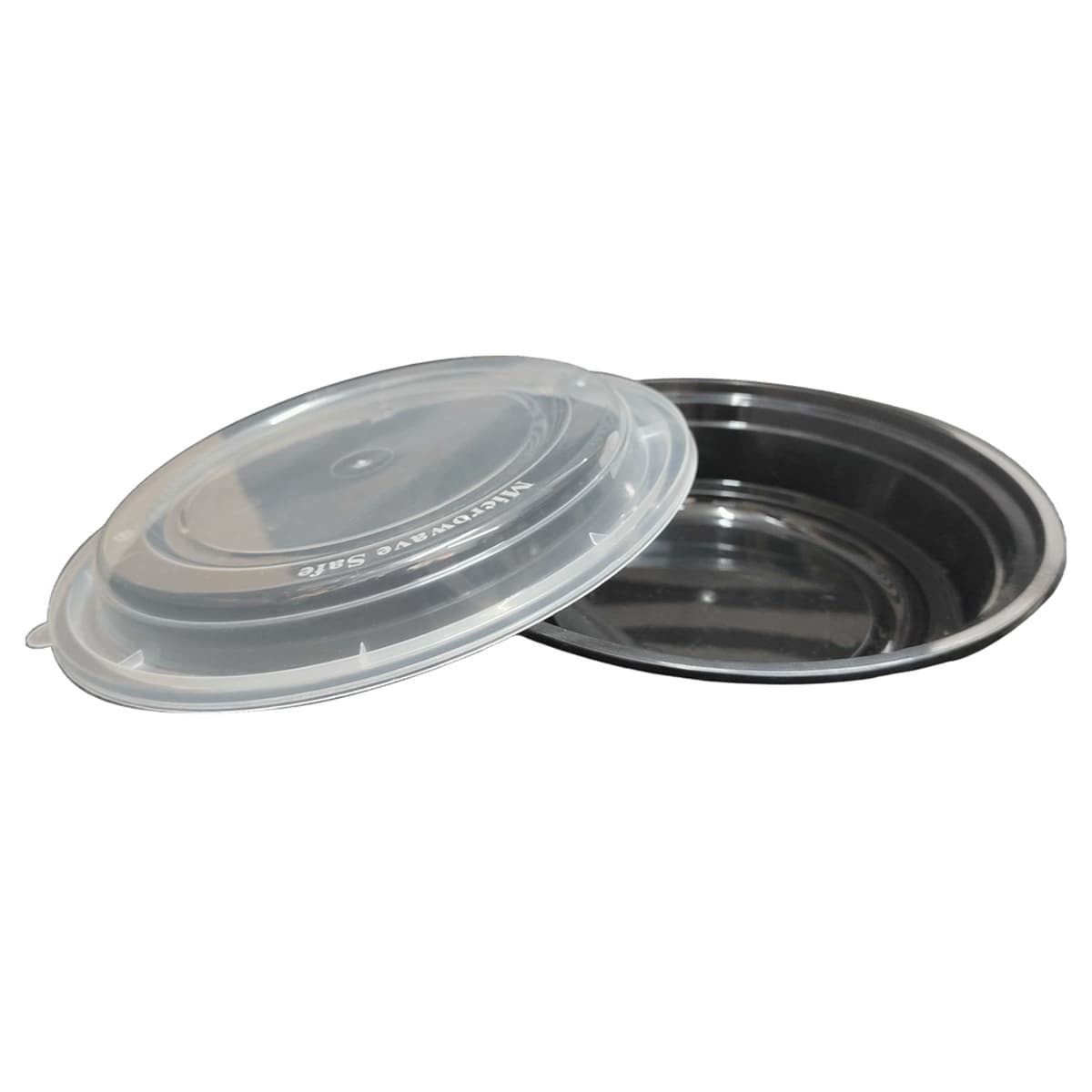 Take-Out Container Base 24 OZ Plastic Black Round Microwave Safe 150/Case