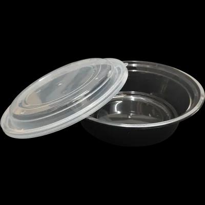 Take-Out Container Base 32 OZ Plastic Black Round Microwave Safe 150/Case