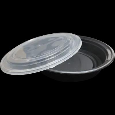 Take-Out Container Base 48 OZ Plastic Black Round Microwave Safe 150/Case