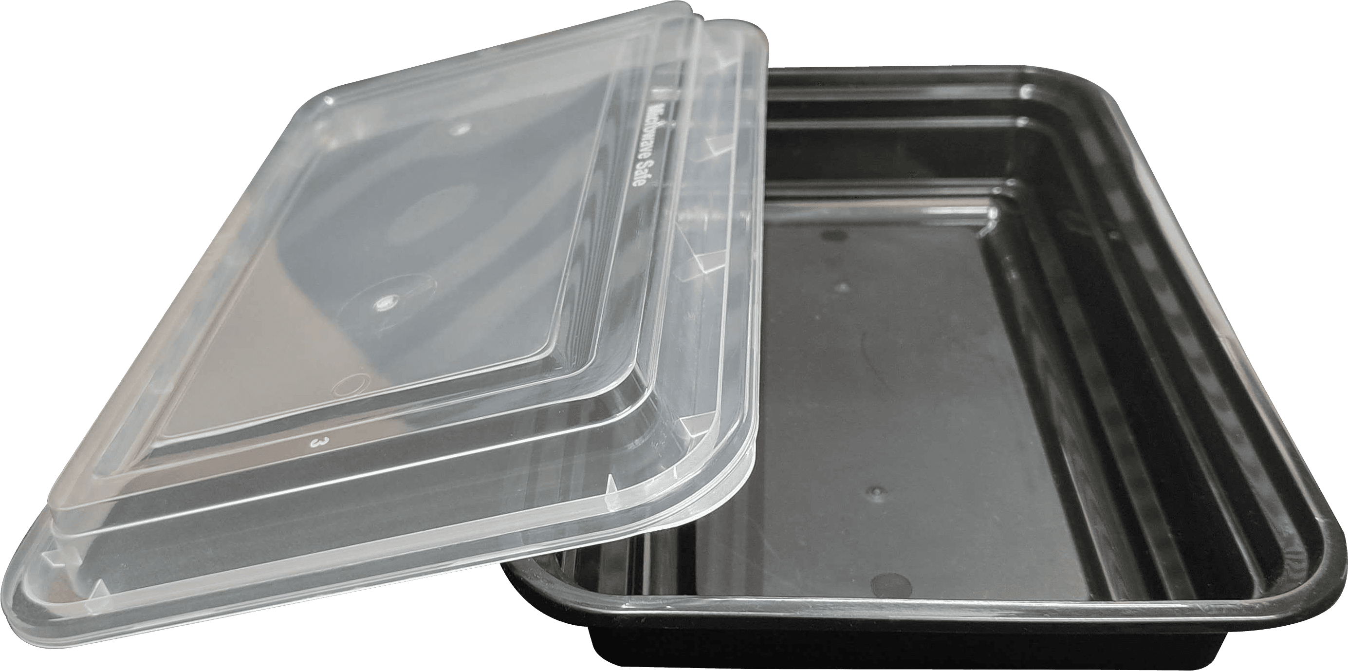 Take-Out Container Base 28 OZ Black Rectangle Microwave Safe 150/Case
