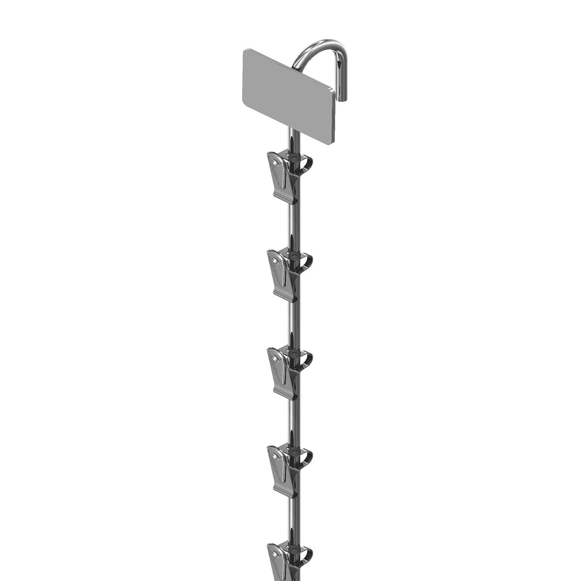 Display Merchandiser 31 IN Metal Black Strip With 1.25X2.5IN Plate 12 Stations 1/Each