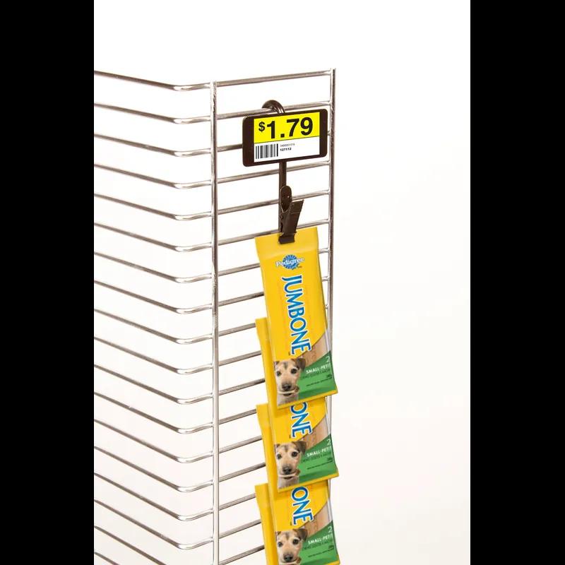 Display Merchandiser 31 IN Metal Black Strip With 1.25X2.5IN Plate 12 Stations 1/Each