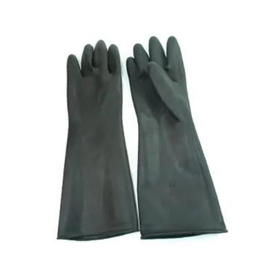 Gloves XL 16 IN Black Heavy Duty Latex Disposable Unlined Elbow-Length 1/Pair