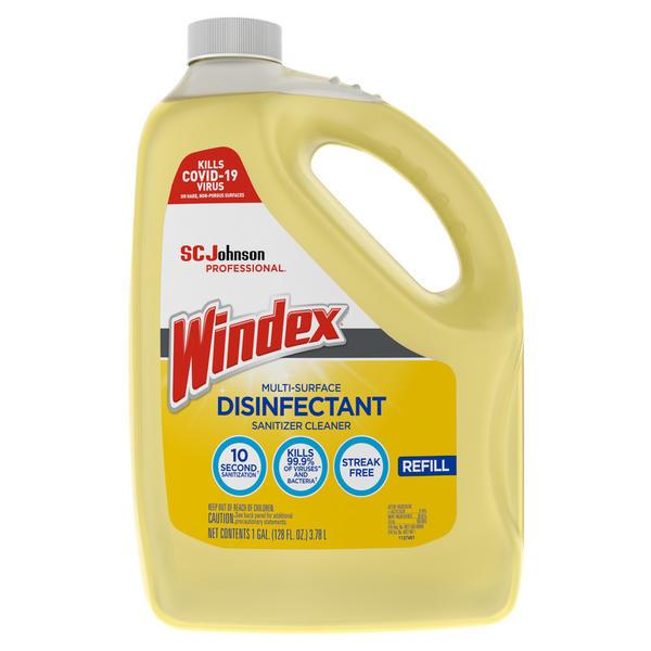 Windex® Citrus Scent Disinfectant Cleaner Sanitizer 1 GAL Multi Surface Liquid 4/Case