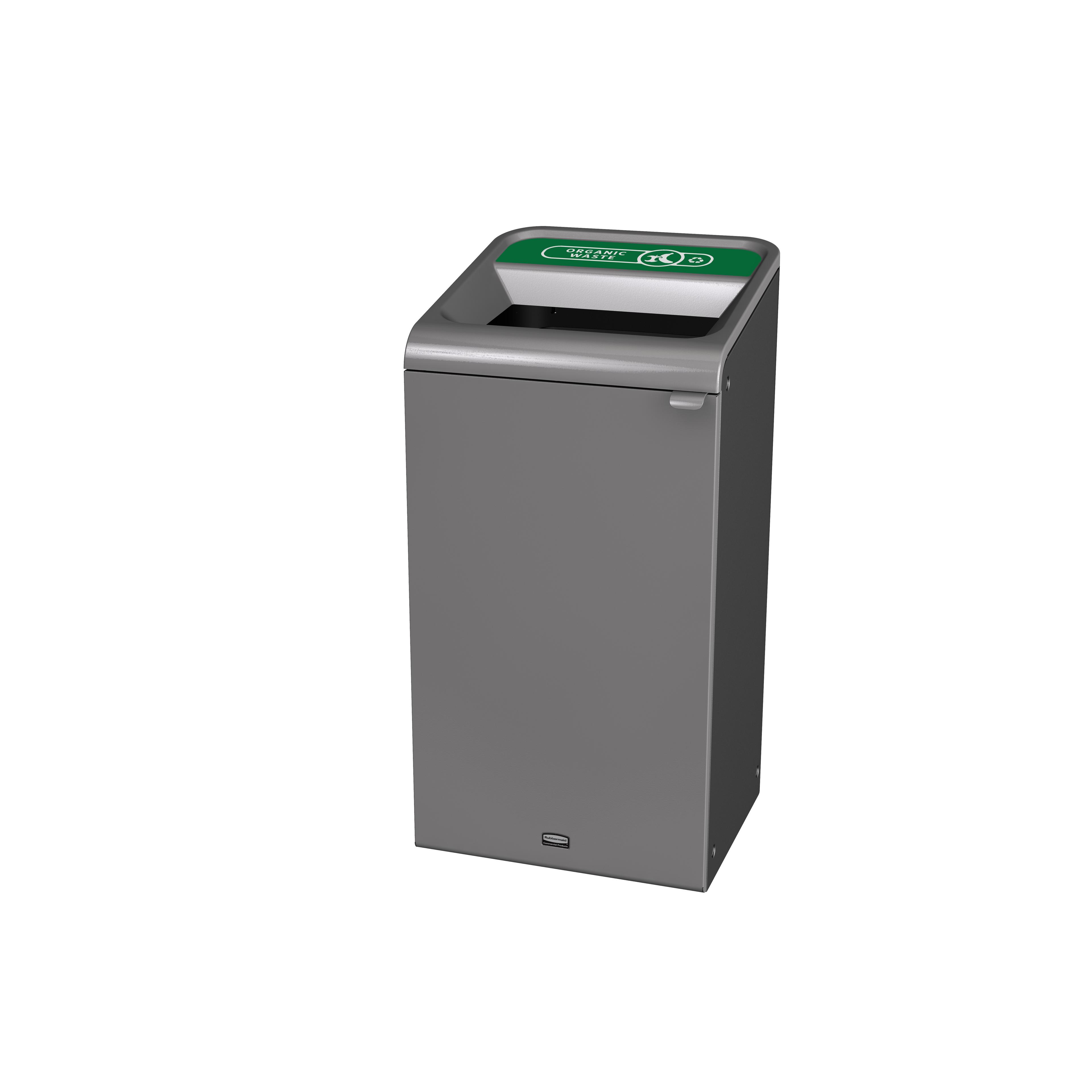 Configure™ Compost 1-Stream Organic Waste Recycling Bin 22.38X22.38X42.25 IN 23 GAL Gray Metal 1/Each