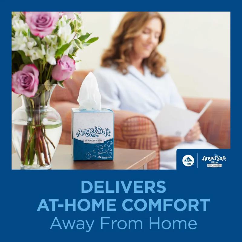 Angel Soft Professional® Facial Tissue 8.4X7.5 IN 2PLY White 1/2 Fold 96 Sheets/Pack 36 Packs/Case 3456 Sheets/Case