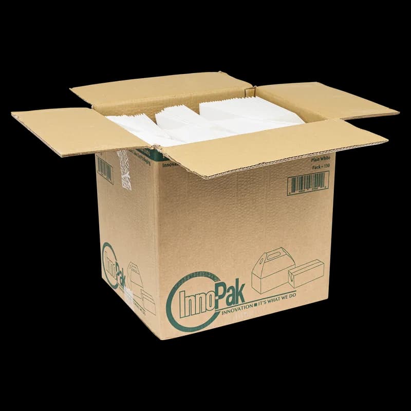 Take-Out Box Barn 9X6X6.5 IN SBS Paperboard White Automatic Bottom 150/Case