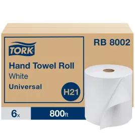 Tork Roll Paper Towel H21 7.875IN X800FT White Standard Roll Refill 7.8IN Roll 1.925IN Core Diameter 6 Rolls/Case