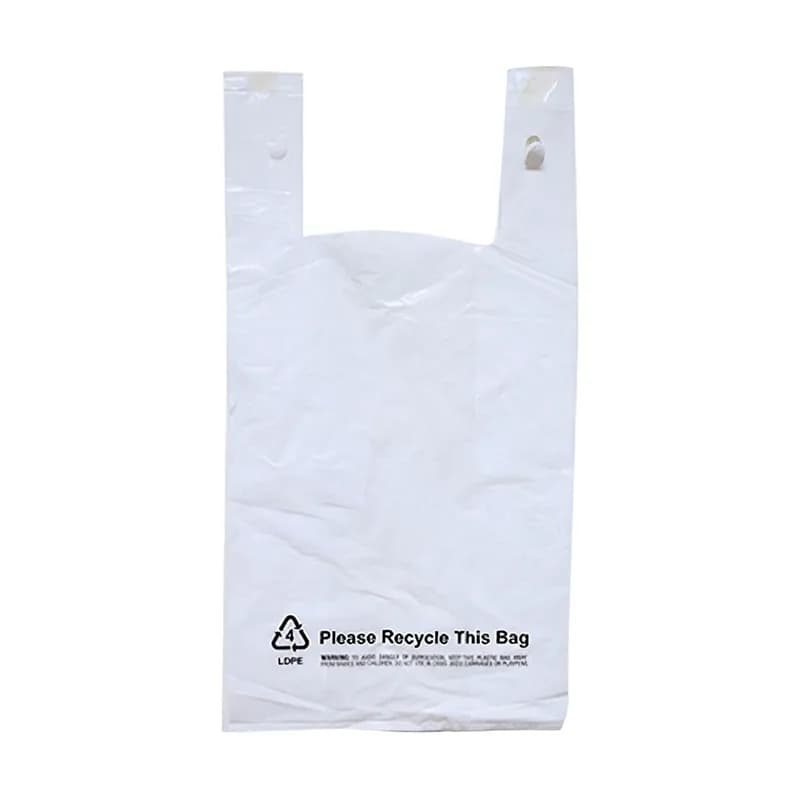 Shopper Bag 12X7X23 IN LDPE 1MIL White 500/Case