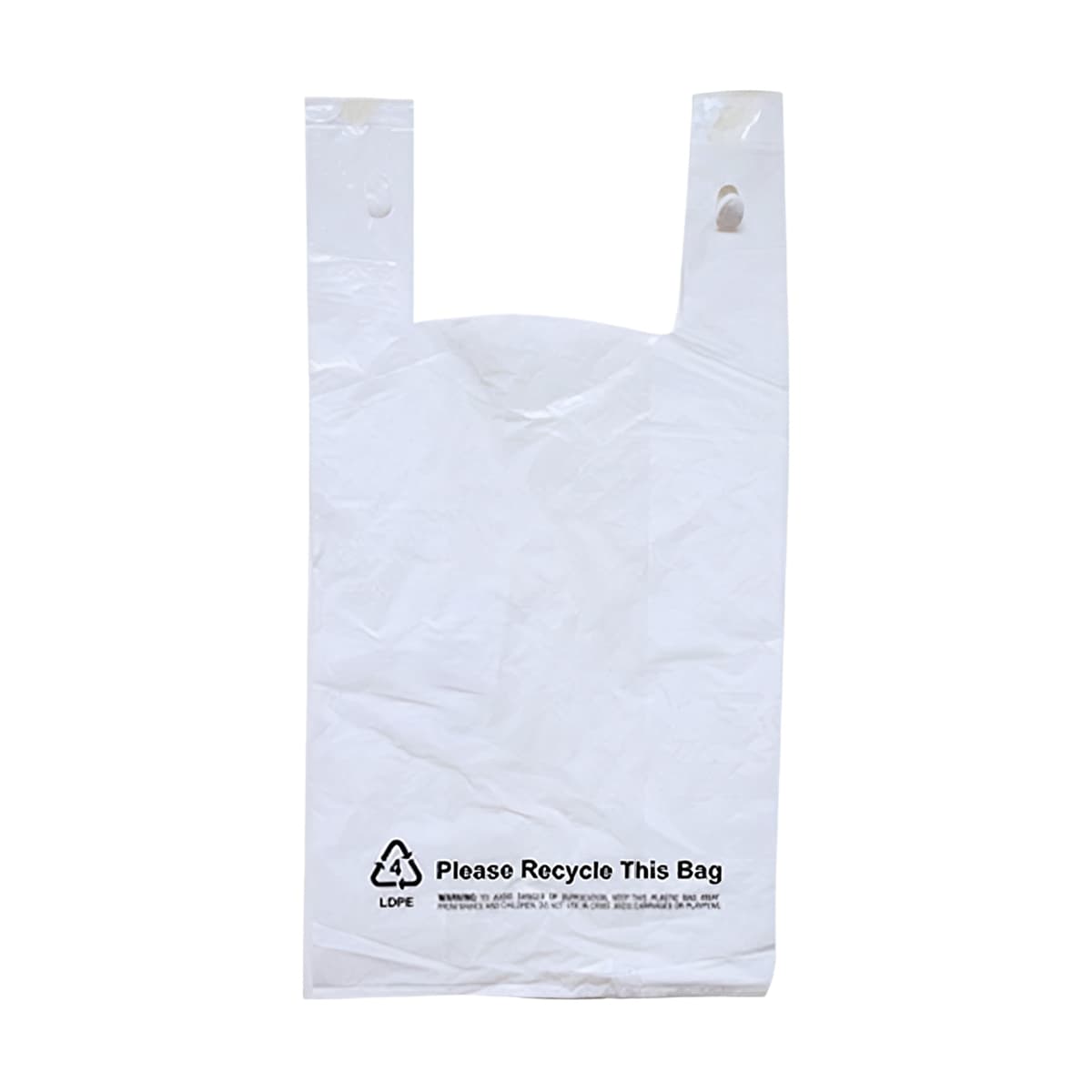 Shopper Bag 12X7X23 IN LDPE 1MIL White 500/Case