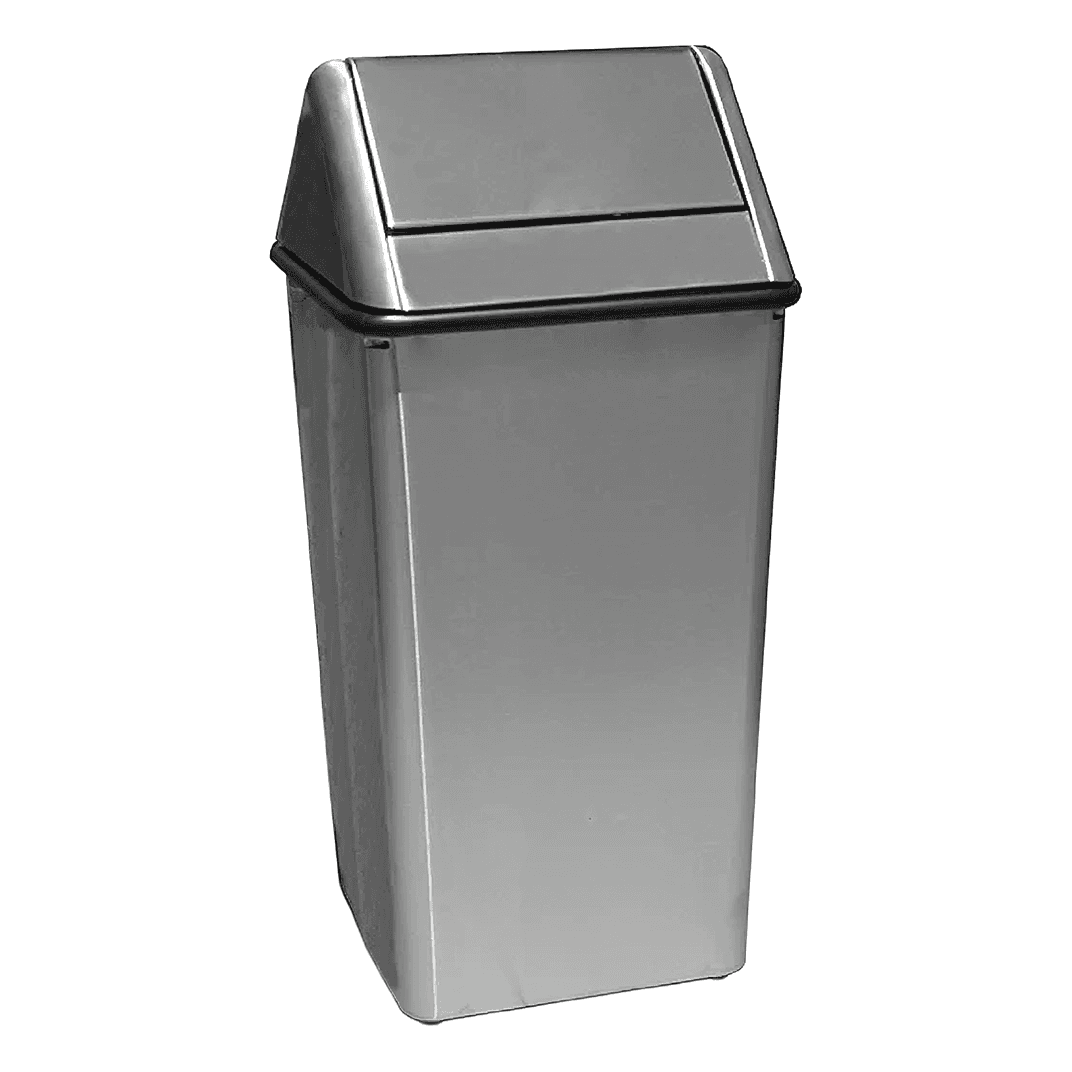 Laundry Hamper 13X13X29 IN 13 GAL Stainless Steel With Swing Lid 1/Each