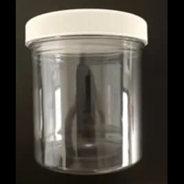 Jar & Lid Combo With White Cap 16 OZ PET Clear 98/Case