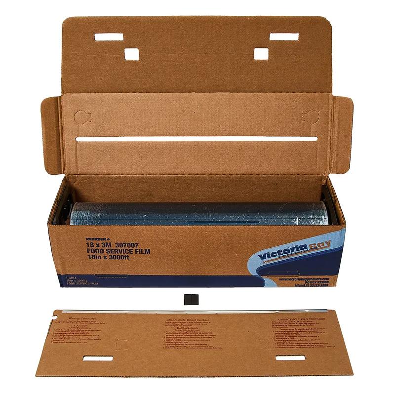 Victoria Bay Multi-Purpose Cling Film Roll 18IN X3000FT Plastic 35 Gauge Clear With Dispenser Box 1/Roll