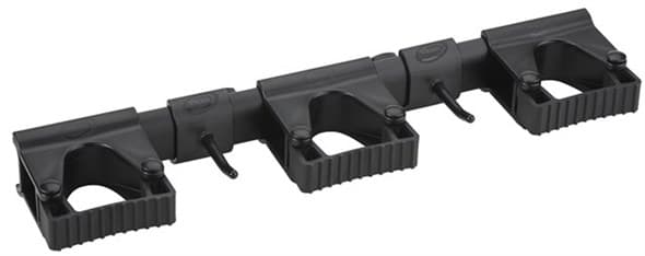 Vikan® Hi-Flex Wall Bracket System Black PP TPE Rubber Polyamide Hygienic Grip Band Module For 4-6 Tools 1/Each